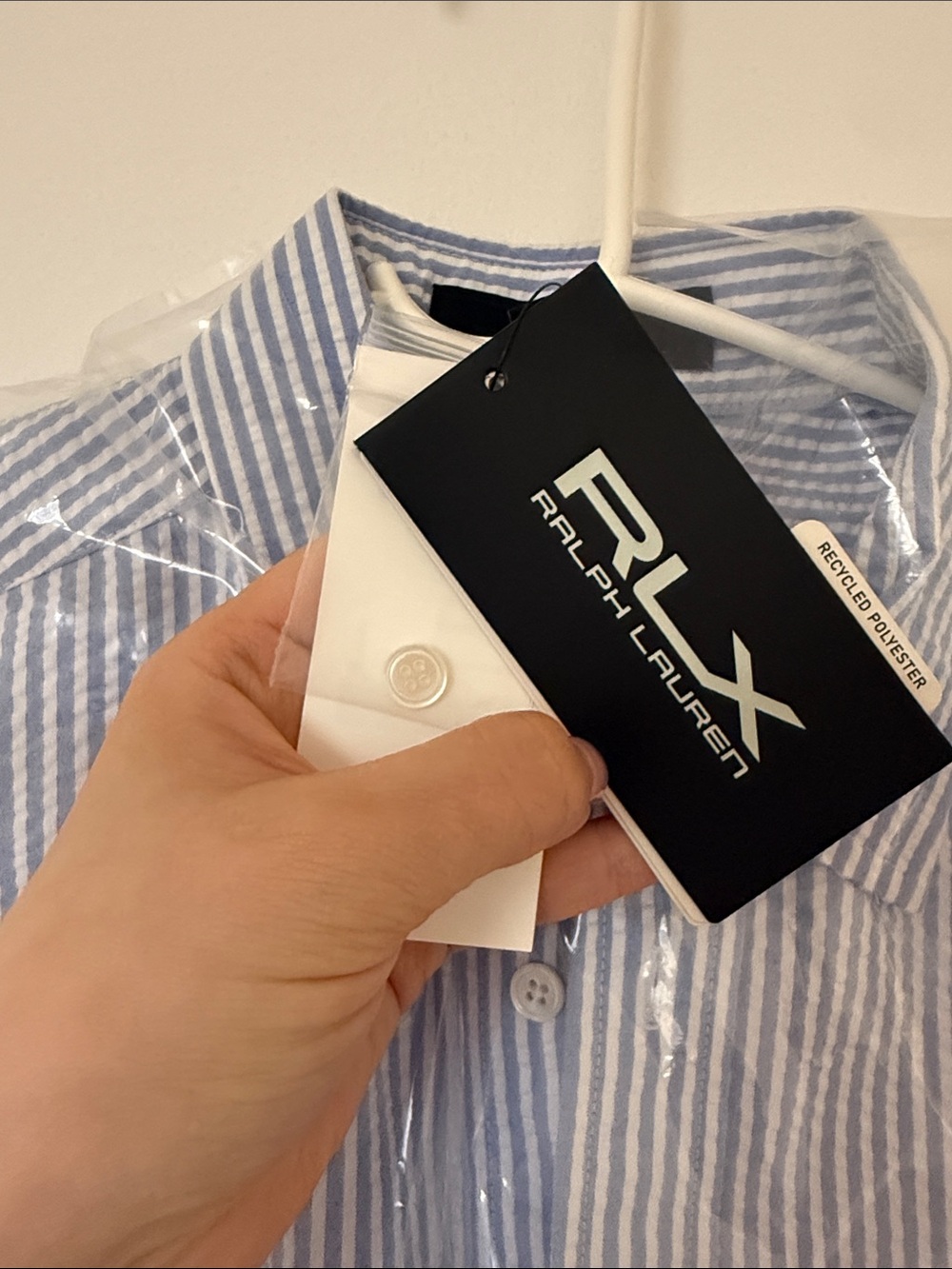 RALPH LAUREN (RLX)- Seersucker Sleeveless Shirtdress Blue White Stripe- SIZE 4 - Picture 8 of 10